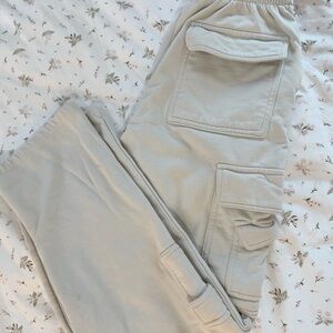 Garage Beige Cargo Straight Leg Pants